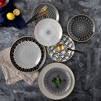 Geometric Pattern Ceramic Plate